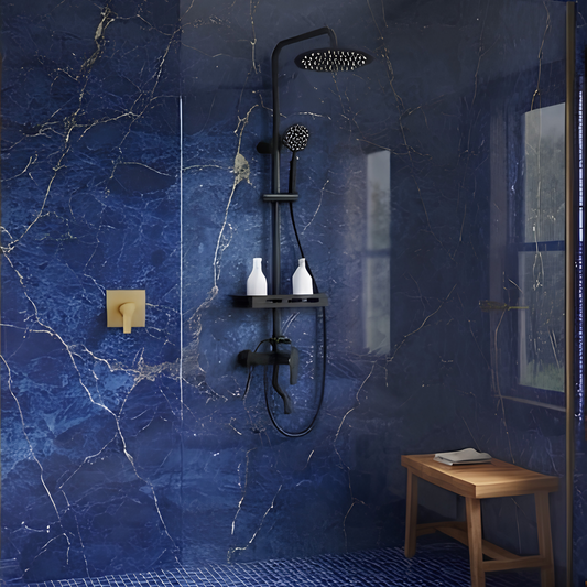 Ensemble Robinetterie Douche Noir Laiton Air Boost