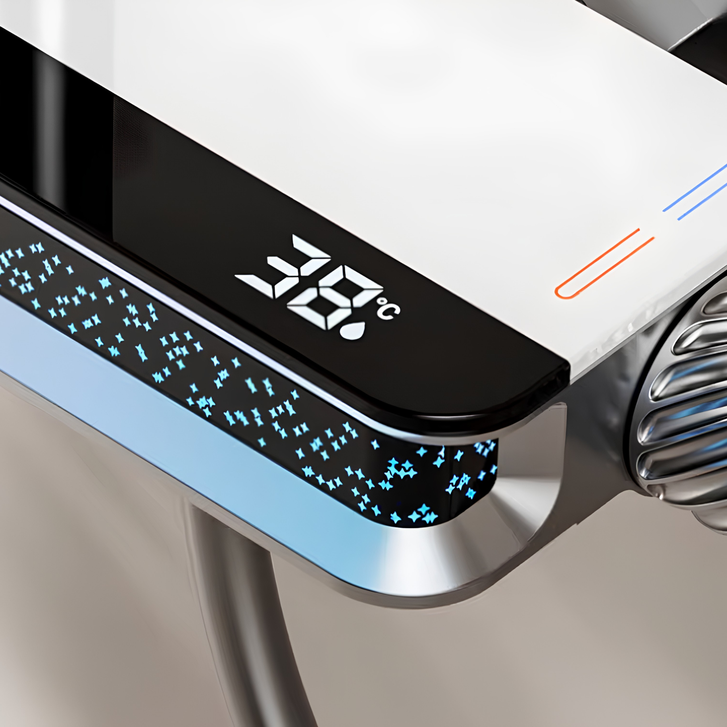 Système Douche Laiton LED Numérique Premium Blanc