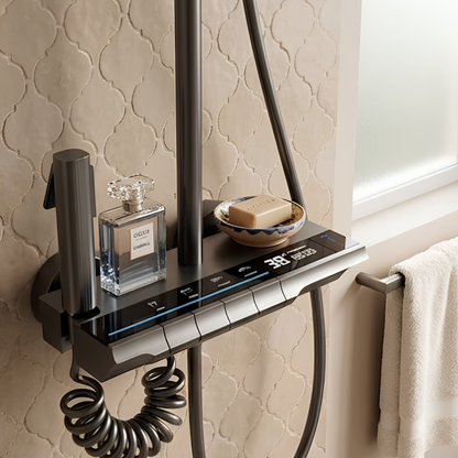 Système de Douche LED Thermostatique Laiton
