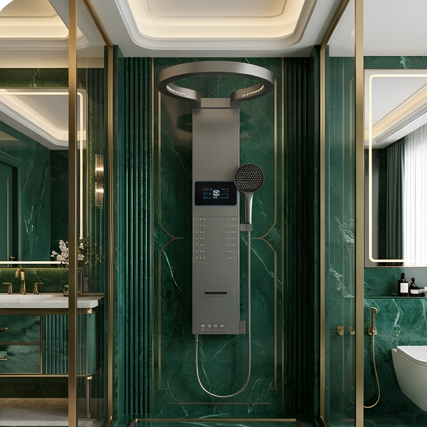Système Douche Mural LED Gris