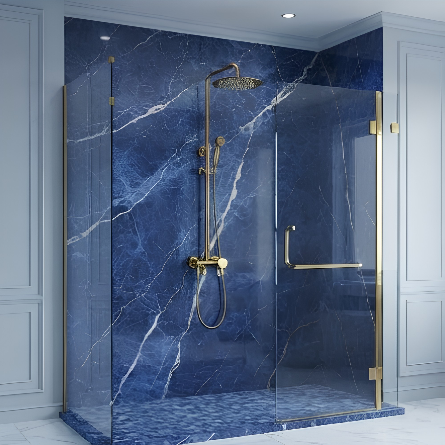 Système Douche Doré en Laiton