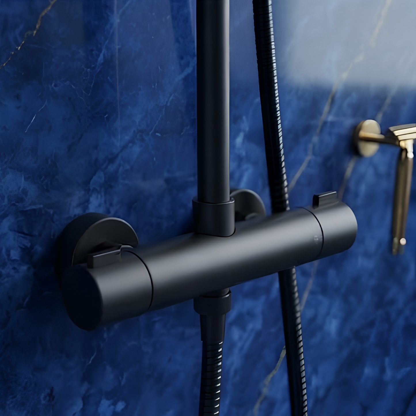 Colonne de Douche Thermostatique Noir Mat