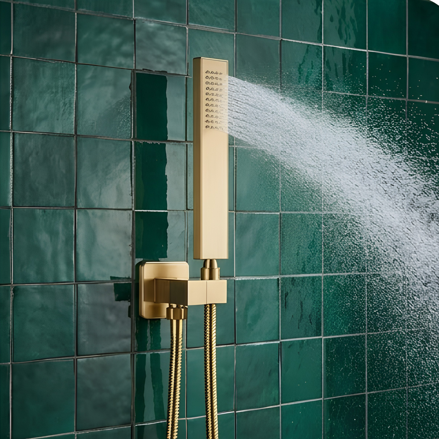 Système Douche Thermostatique LED Or Brossé