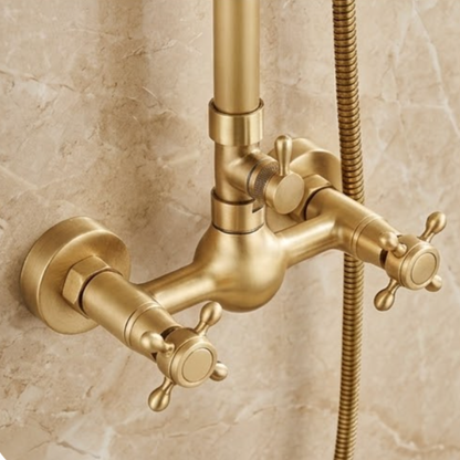 Ensemble Robinetterie Douche Laiton Antique Rétro