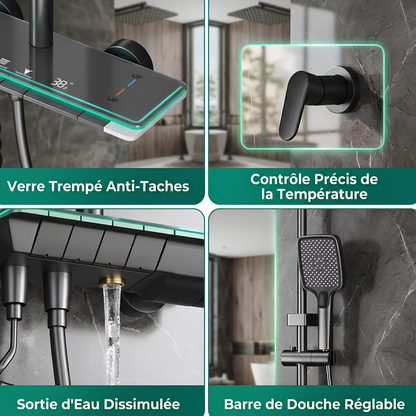 Ensemble Douche Moderne avec Affichage Température LED