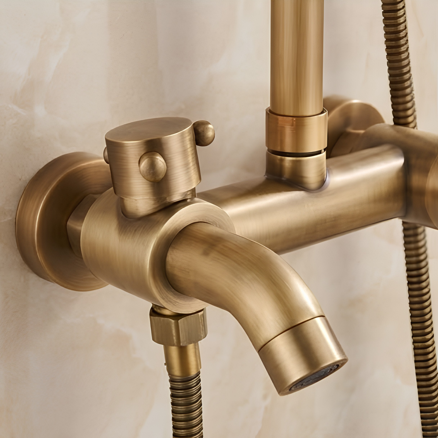 Ensemble Douche Laiton Antique SHBSHAIMY : Pluie & Douchette