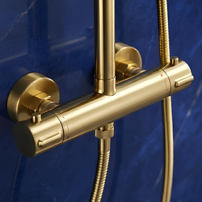 Douche de Pluie Thermostatique Dorée Laiton Luxe