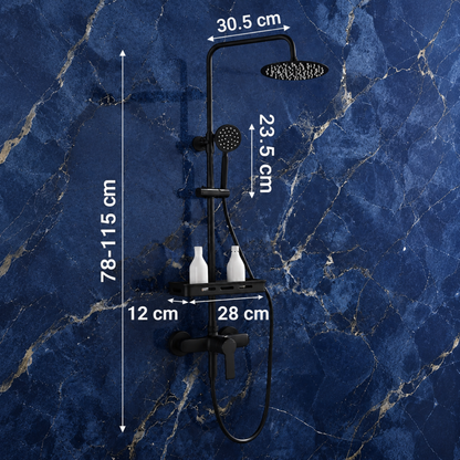 Ensemble Robinetterie Douche Noir Laiton Air Boost