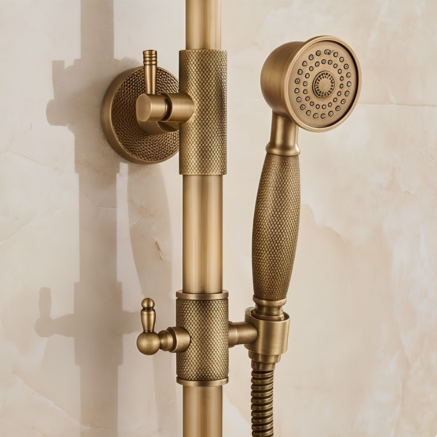 Ensemble Douche Laiton Antique SHBSHAIMY : Pluie & Douchette