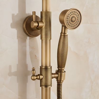 Ensemble Douche Laiton Antique SHBSHAIMY : Pluie & Douchette