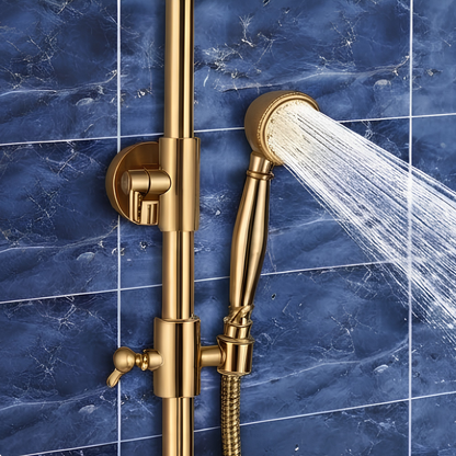 Système Douche Doré en Laiton